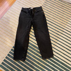 Madewell tapered baggy jean, washed black, 27P